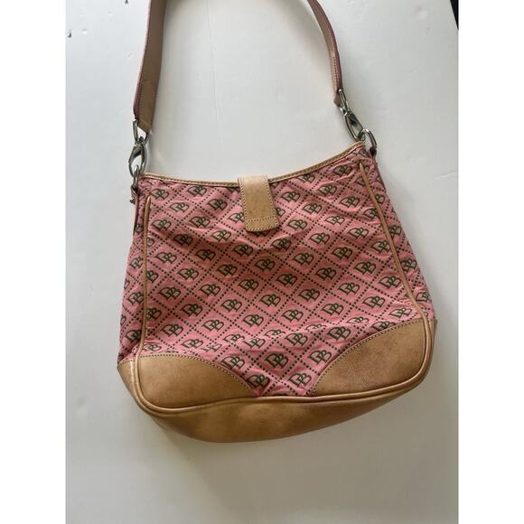 Dooney & Bourke Y2K Vintage Pink Monogram Messenger Shoulder Bag Purse - Picture 11 of 14